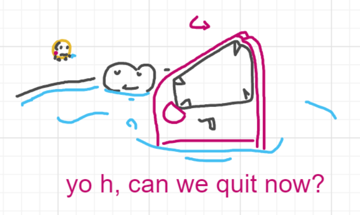 A panel from Ready Oar Knot, episode three of the Board Boards object show by Furretwalk/WalkingFurret.